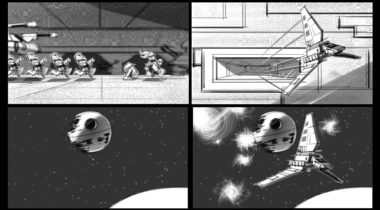 A series of four images showing the same scene.