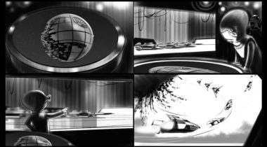 A series of four images showing the same scene.
