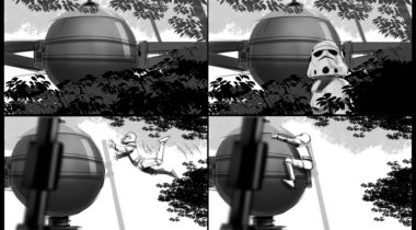 A series of four images showing the same scene.