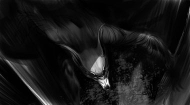 A black and white photo of an animal.